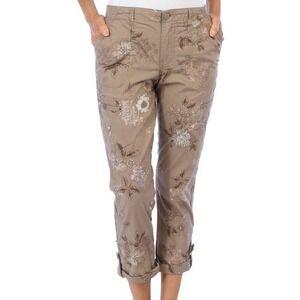 Democracy Women Flexcellent Crop Pants 12 Brown Floral Outdoor Gorpcore‎ Hiking